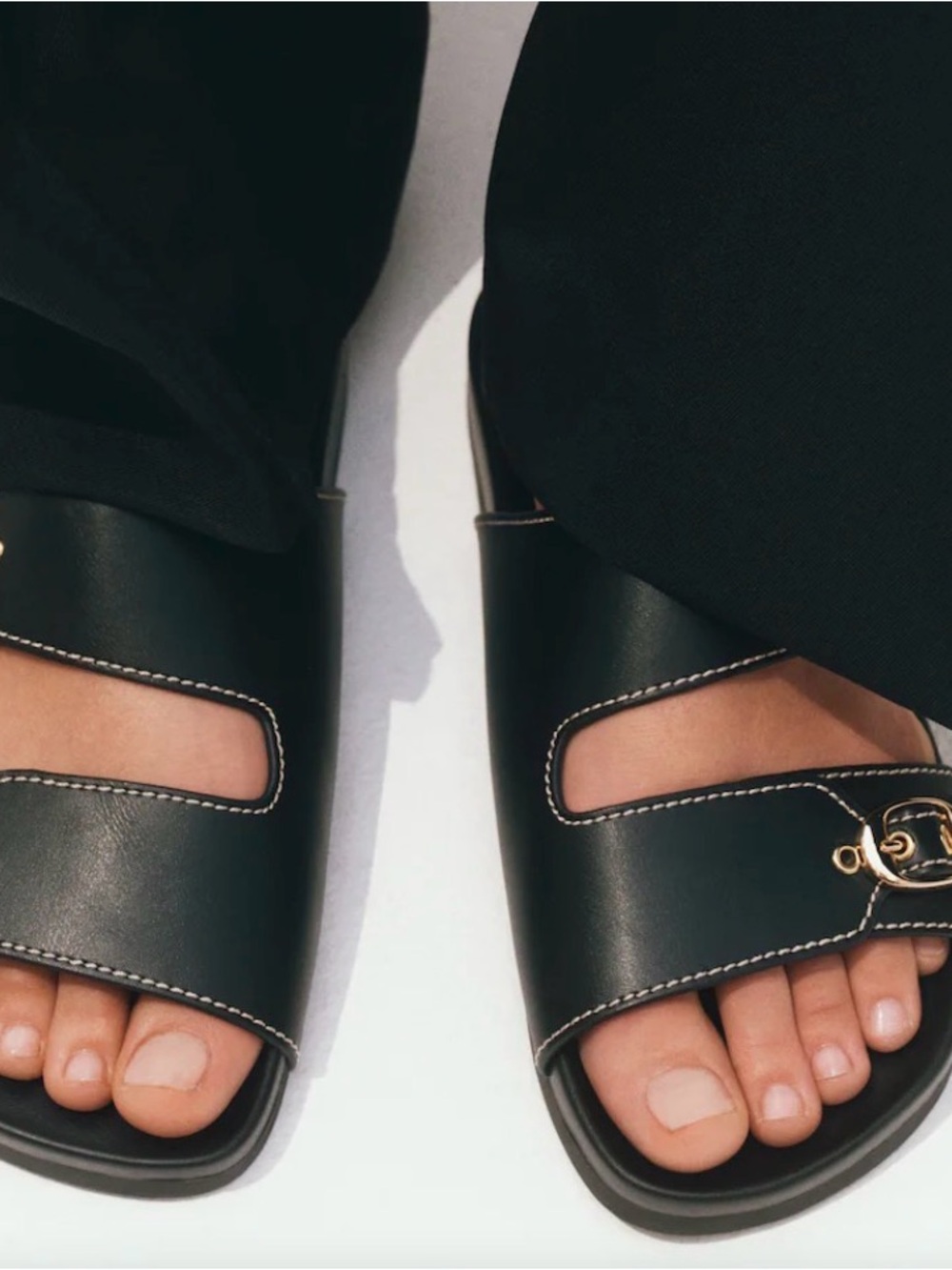 H&M Black Double-Strap Buckle Sandals - Picture 2 of 6